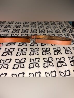 Michael Kors Tan and Gold Reversible Leather Belt